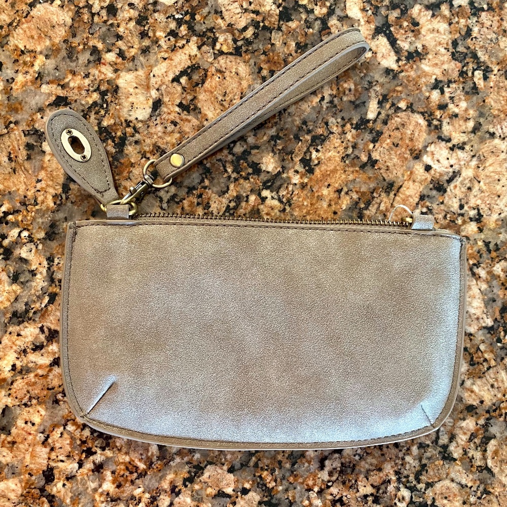 Clutch Purse Grey Suede